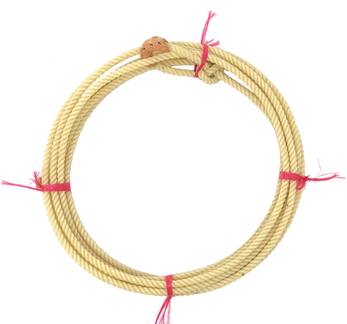 Kid waxed nylon rodeo rope white