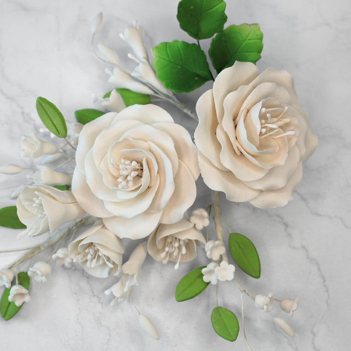 Gum Paste Rose Sugarflower cake topper. Handmade cake decorations great for decorating your own cakes and wedding cakes.