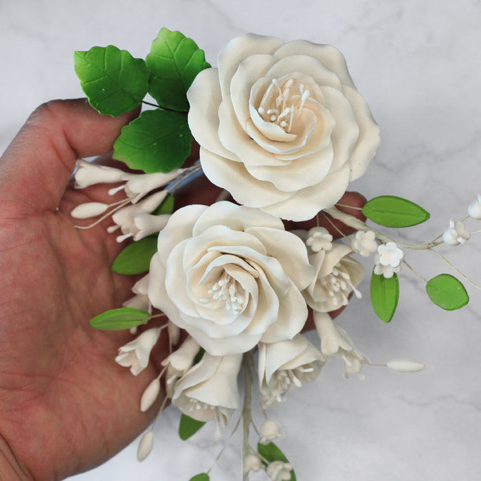 Gum Paste Rose Sugarflower cake topper. Handmade cake decorations great for decorating your own cakes and wedding cakes.