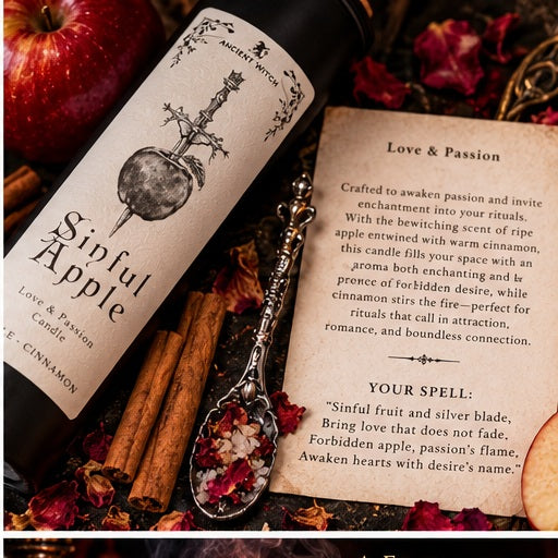 Ancient Witch Ritual Candle - Sinful Apple Gothic Gift