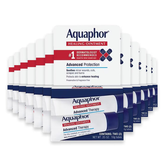 Aquaphor Advanced Therapy Healing Ointment Skin Protectant Dual 0.35 oz - 2 Ct - 24 Pack