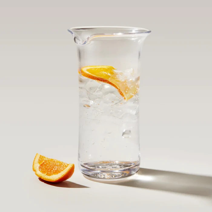 Tall Ascutney Bar Pitcher by Simon Pearce, clear glassware with elegant design, perfect for serving beverages.