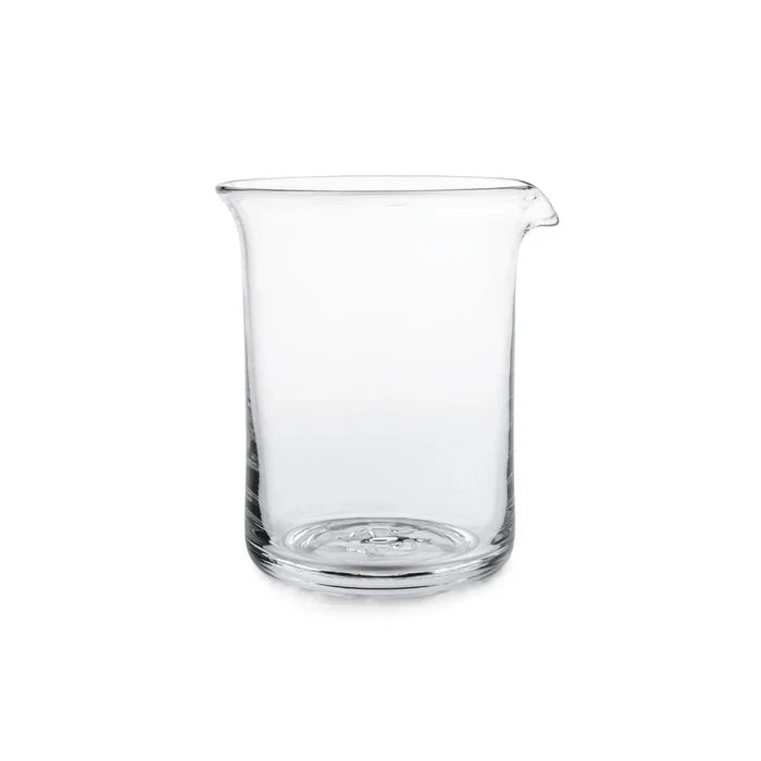 Simon Pearce Ascutney Bar Pitcher made of clear glass with a sleek, modern design, perfect for serving beverages.