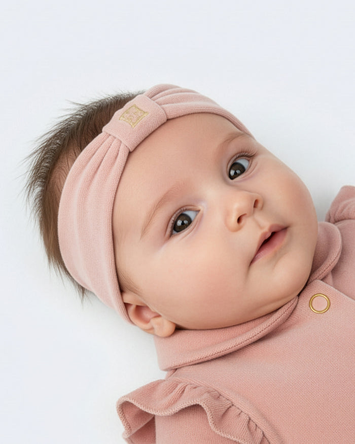 baby band velour gold detail cinched - bridal rose-859