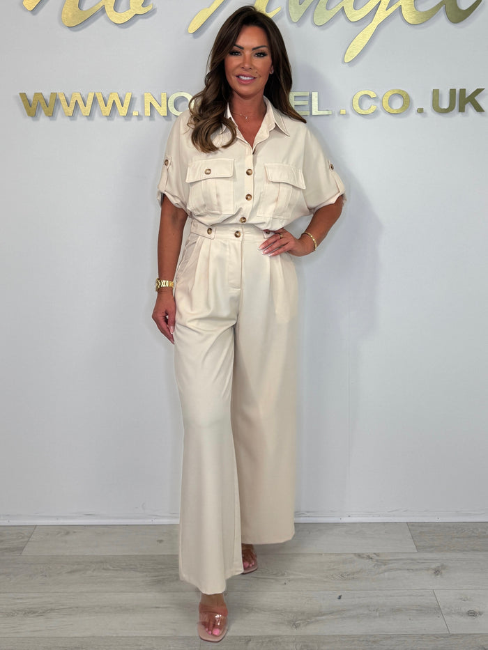 Backless Button Up Pocket Detail Jumpsuit (3 Colours)