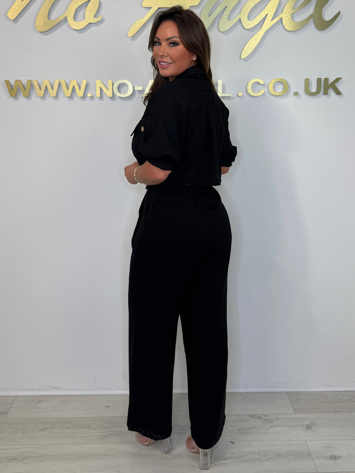 Backless Button Up Pocket Detail Jumpsuit (3 Colours)