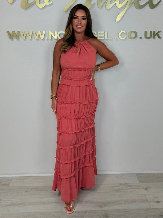 Backless Halter Neck Top & Maxi Skirt Co-Ord (6 Colours)