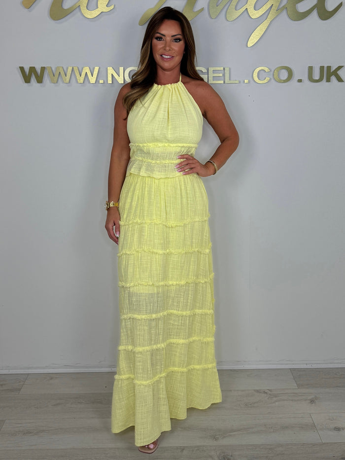 Backless Halter Neck Top & Maxi Skirt Co-Ord (6 Colours)