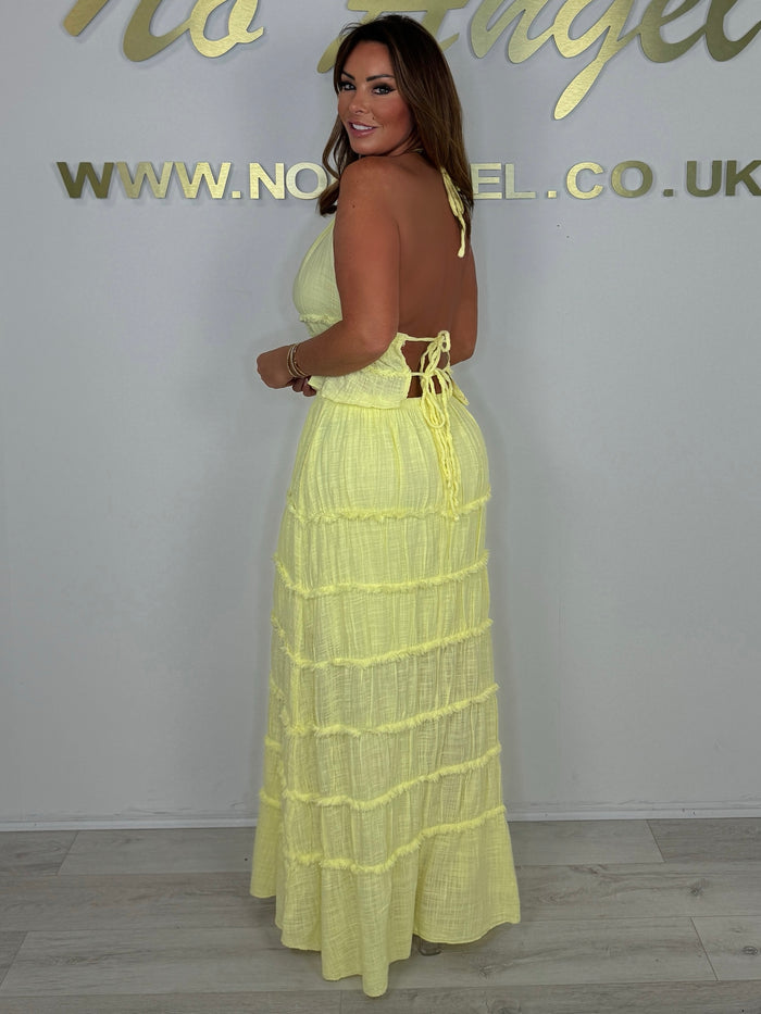 Backless Halter Neck Top & Maxi Skirt Co-Ord (6 Colours)