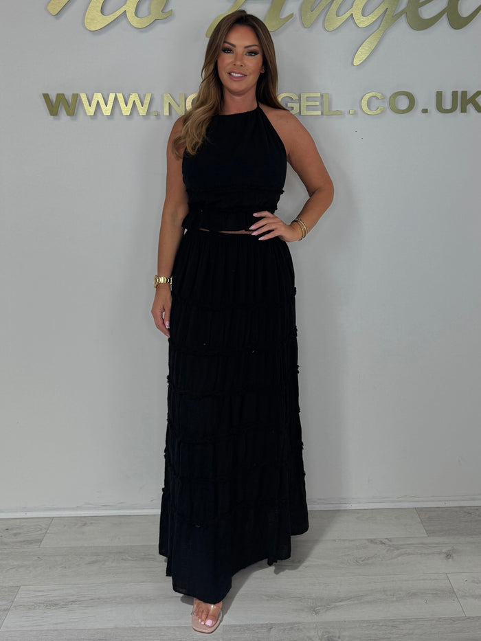 Backless Halter Neck Top & Maxi Skirt Co-Ord (6 Colours)