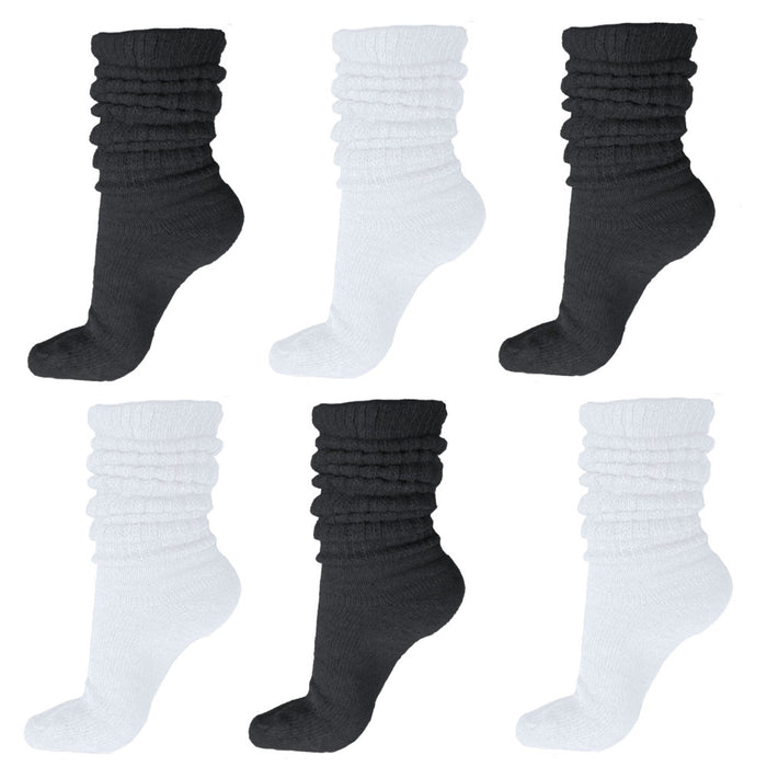 6 Pair Bulk Pack / Black and White Assorted