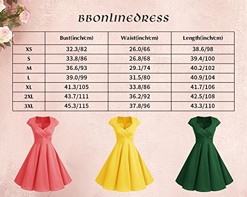 bbonlinedress Women's 50s 60s A Line Rockabilly Dress Cap Sleeve Vintage Swing Party Dress Blush - Style Heist