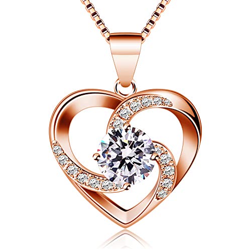 B.Catcher Women Necklace 925 Sterling Silver Crazy Love Pendant Necklaces with 18inch Box Chain