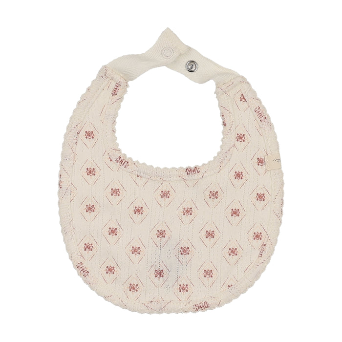 bib geo floral print - cream/pink