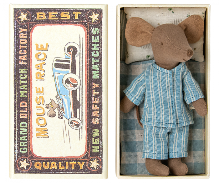 Big Brother Mouse in his match box bed.