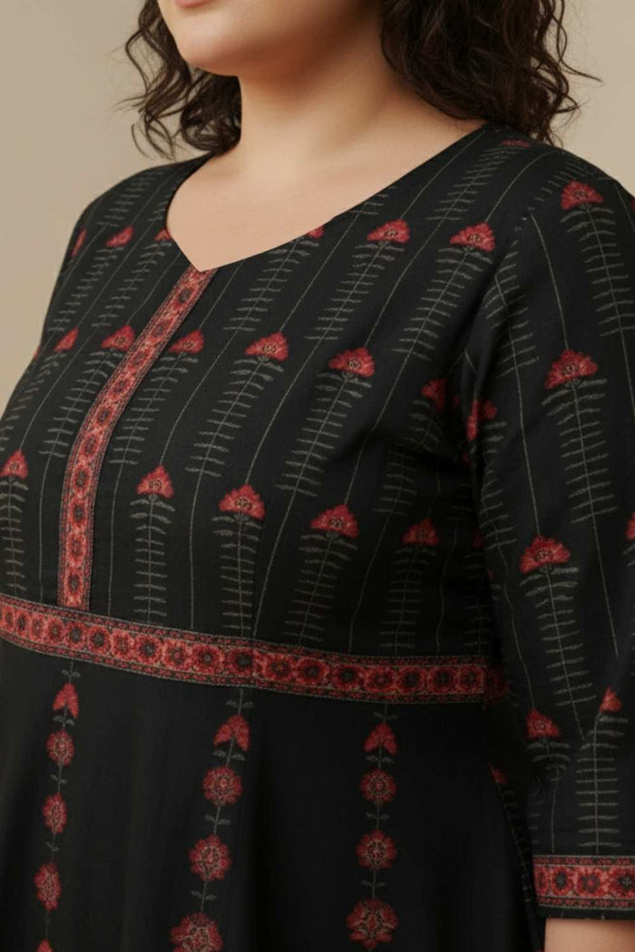 Black Advika Printed Dress