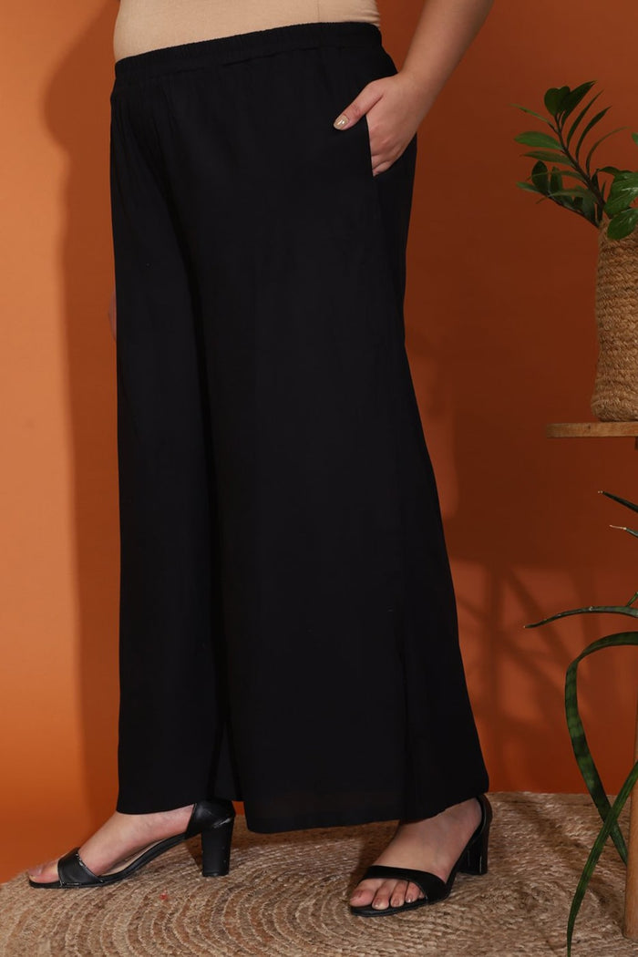 Black Basic Palazzo Pants