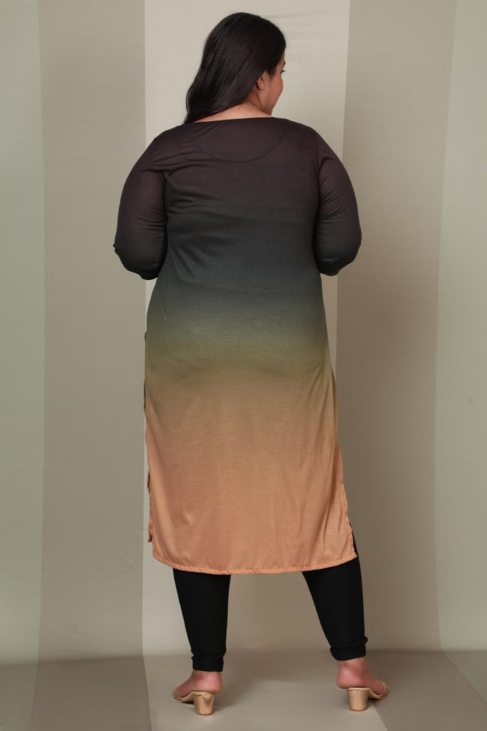 Black Beige Ombre Kurta