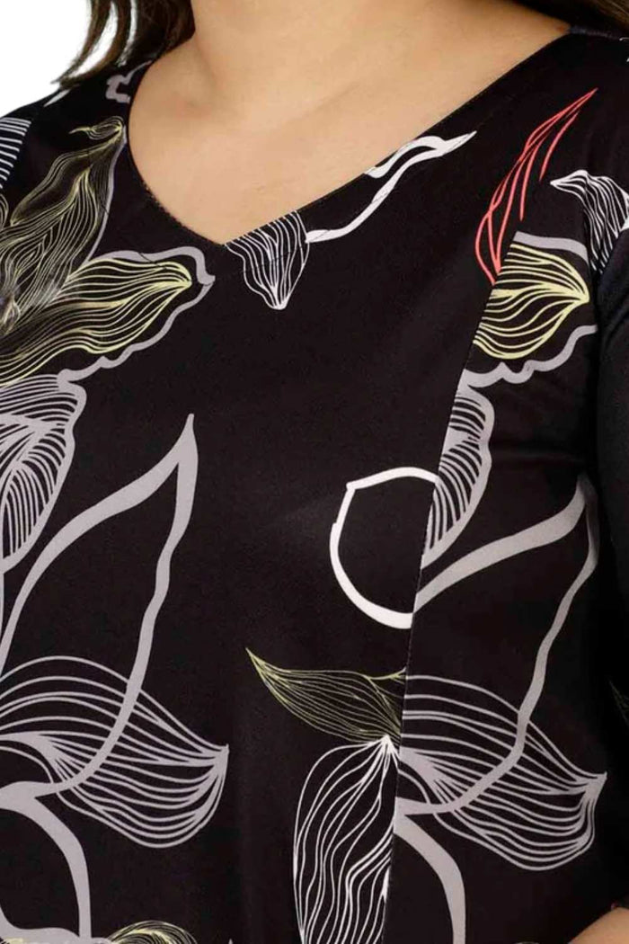 Black Floral Plus Size Dress