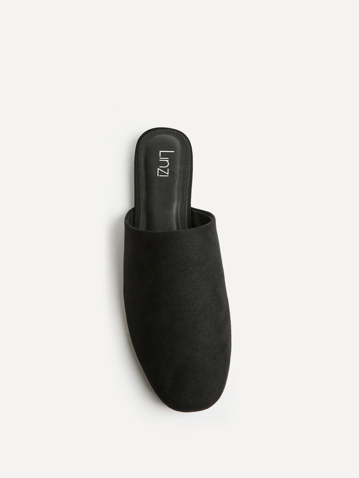 Blake Black Faux Suede Mules