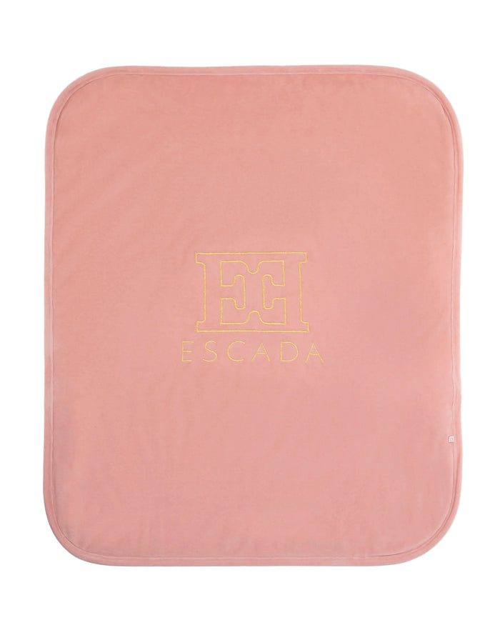 blanket velour gold detail - bridal rose-859