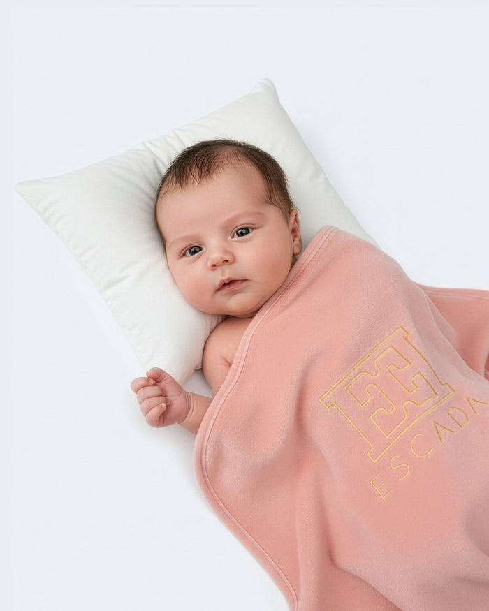 blanket velour gold detail - bridal rose-859