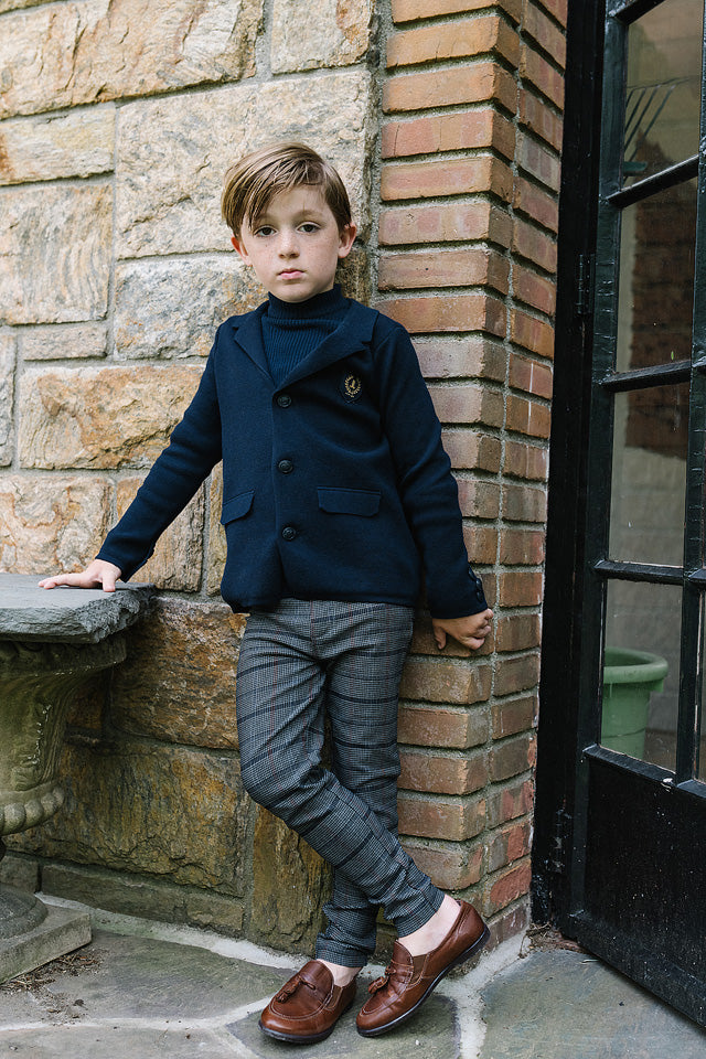 blazer crest knit - navy