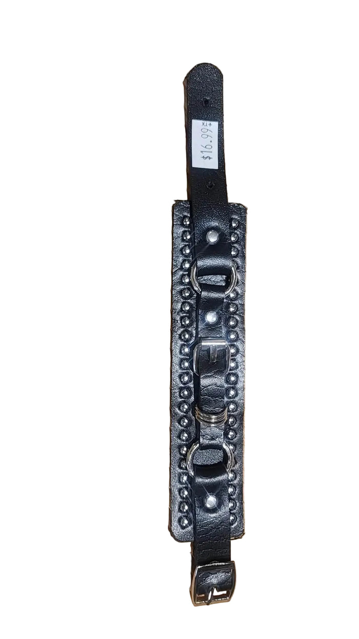 Bracelet simili cuire noire