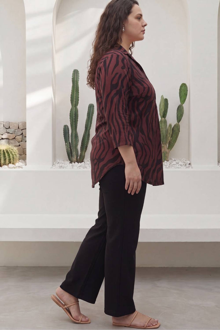 Bronze Tiger Centre Pleat Top