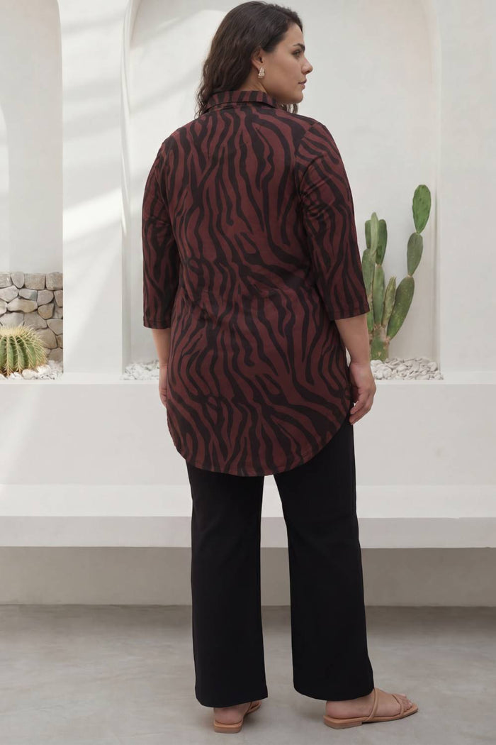 Bronze Tiger Centre Pleat Top