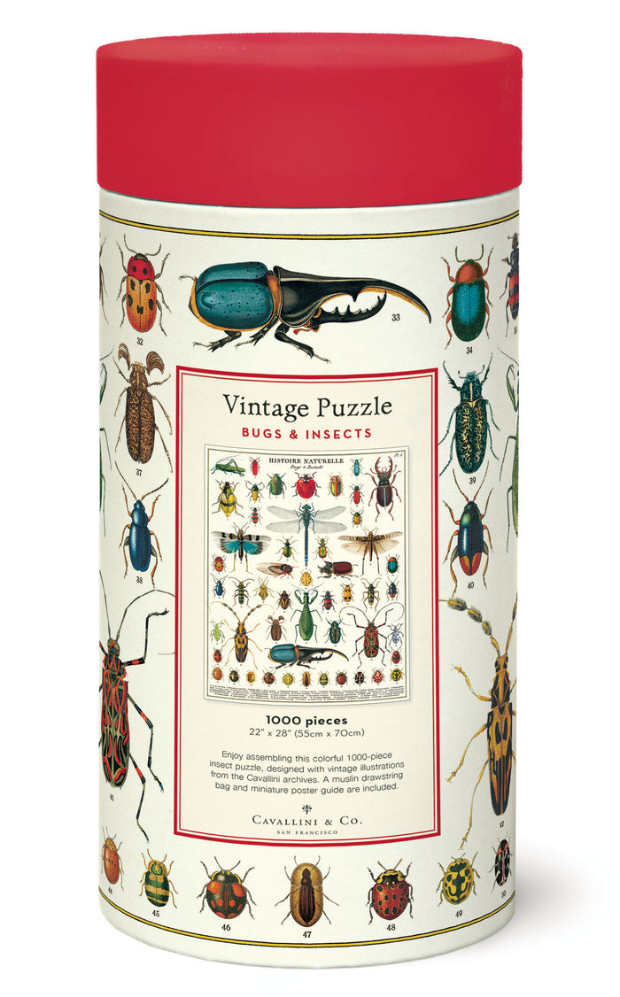 Bugs & insects puzzle with vintage illustrations: Cavallini Papers & Co Bugs & Insects 1,000 Piece Puzzle.