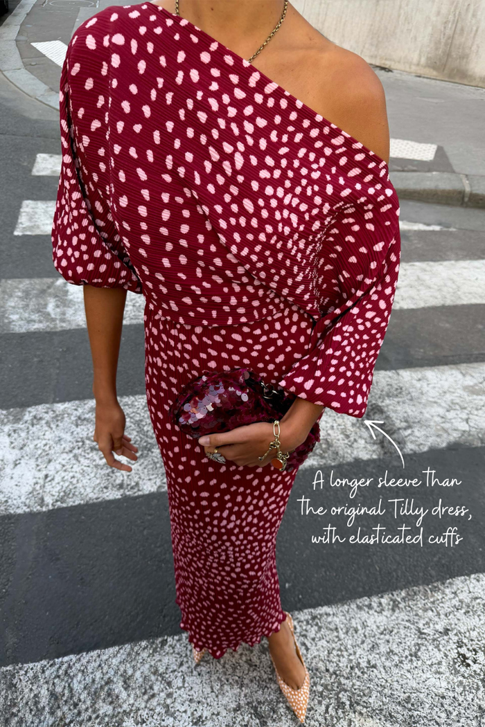 Burgundy Deer Tilly Dress