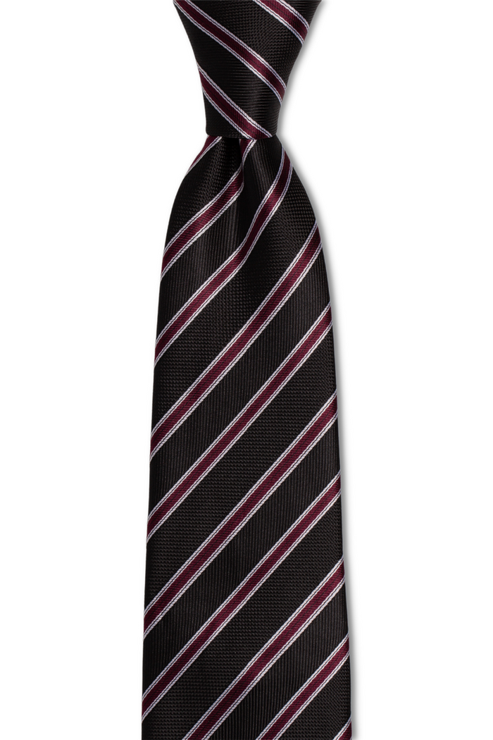 Burgundy Lines Traditional Tie