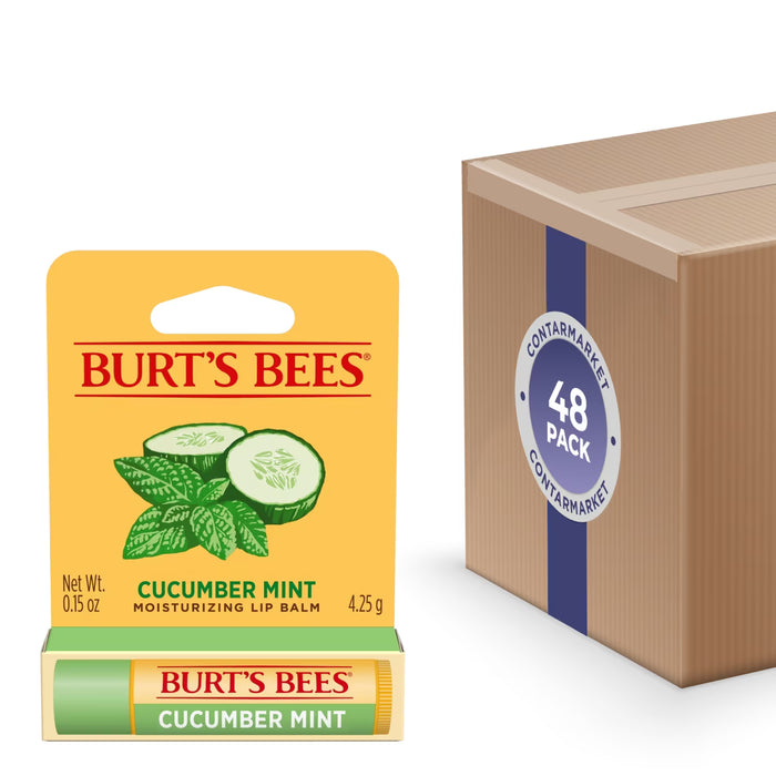 Burt’s Bees Cucumber Mint Moisturizing Lip Balm with Beeswax - 0.15 oz - 48 Pack