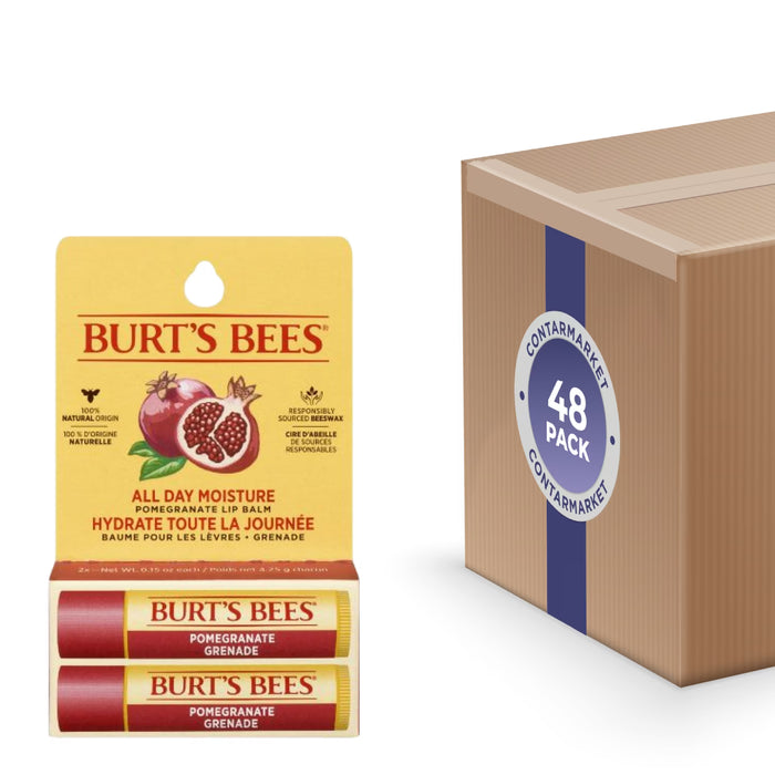 Burt’s Bees Pomegranate Moisturizing Lip Balm with Beeswax 4.25 g - 2 Ct - 48 Pack