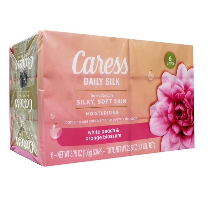 Caress Daily Silk Beauty Bar White Peach and Orange Blossom 3.75 oz - 6 Ct - 9 Pack