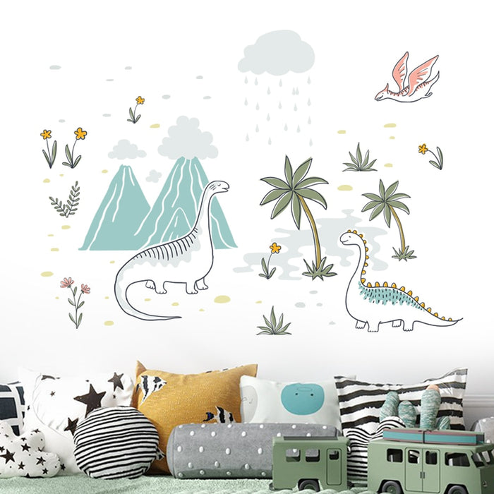 Cartoon Wall Decals Pristine Dinosaurs