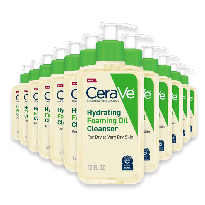 CeraVe Hydrating Foaming Oil Cleanser with Squalane Oil Hyaluronic Acid - 12 oz - 12 Pack