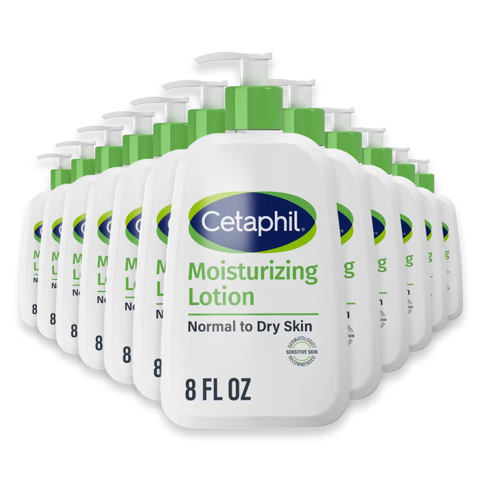 Cetaphil Moisturizing Face and Body Lotion for Dry Skin Unscented - 8 oz - 12 Pack