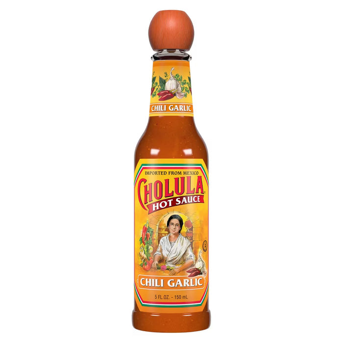 Cholula Chili Garlic Hot Sauce with Arbol and Piquin Peppers - 5 oz - 12 Pack