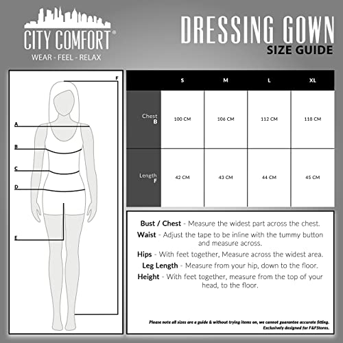 CityComfort Kimono Dressing Gowns, Women's Satin Robe, Ladies Dressing Gowns
