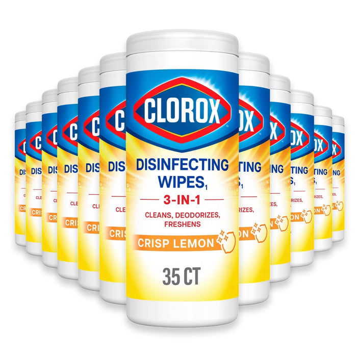 Clorox Crisp Lemon Disinfecting Wipes - 35 Ct - 12 Pack