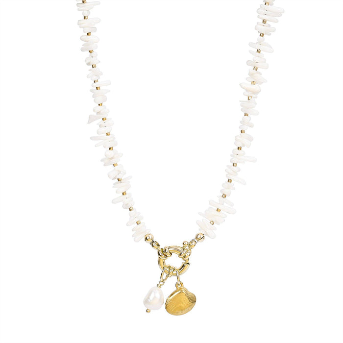 Coastal Shell Pearl Necklace