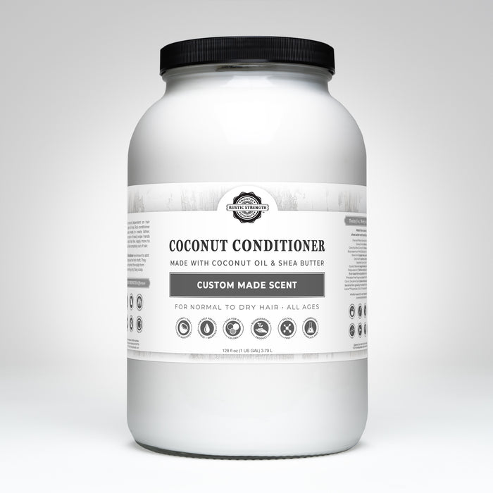 Rustic Strength, Coconut Conditioner, 128oz Glass, Custom Made Scent