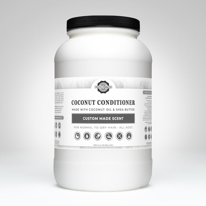 Rustic Strength, Coconut Conditioner, 128oz Plastic, Custom Made Scent