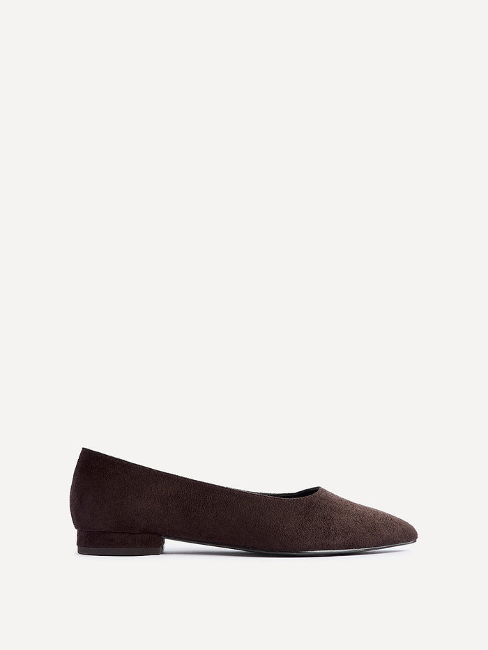 Compete Wide Fit Brown Faux Suede Pumps