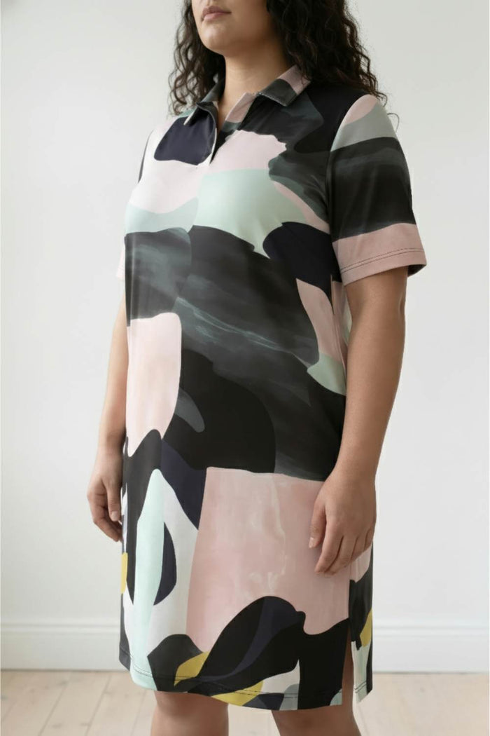 Contemporary Art Printed Polo Dress