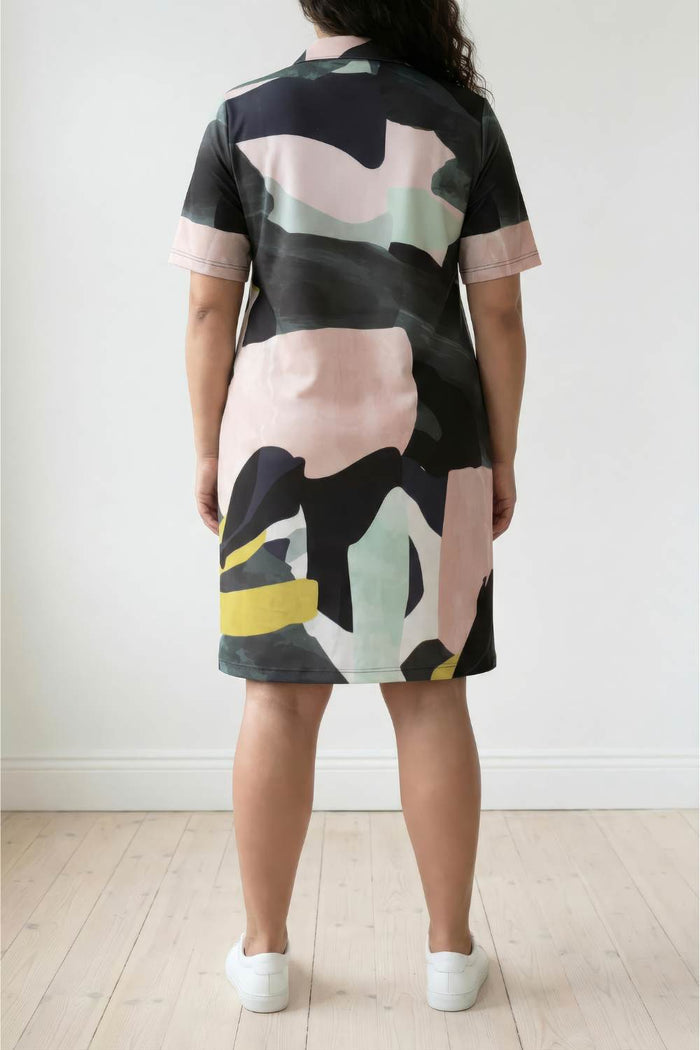 Contemporary Art Printed Polo Dress