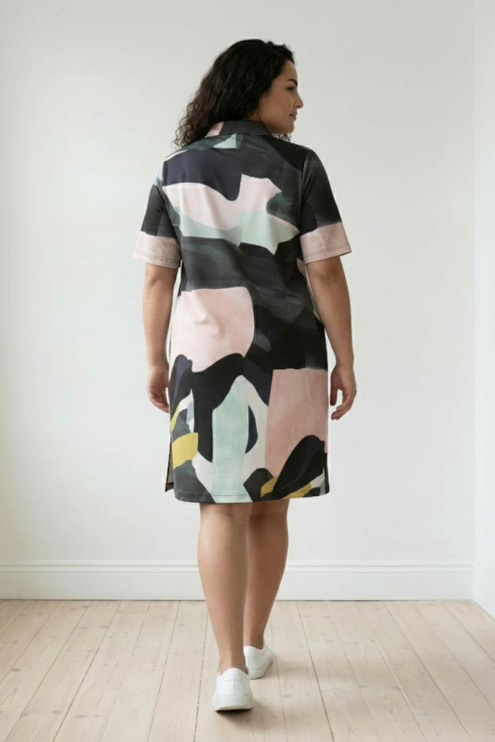 Contemporary Art Printed Polo Dress