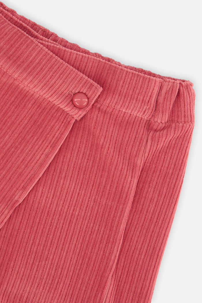 Deux par Deux girls' raspberry pink corduroy skort – alternate view